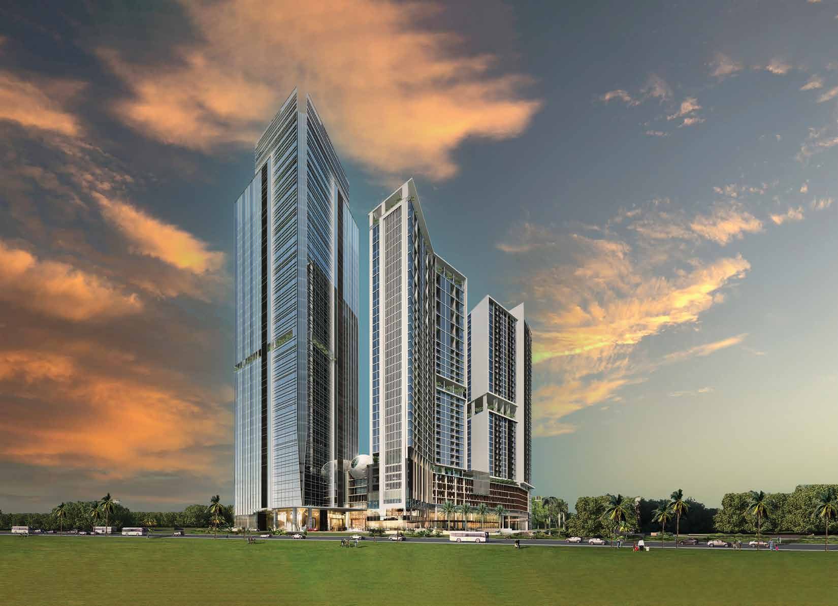 Magna One superblock at sunset