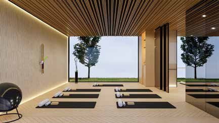 Indoor yoga studio